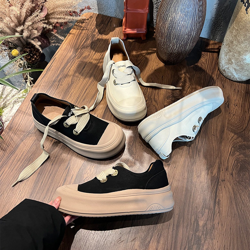 复古小白鞋2026春季新款厚底增高板鞋休闲大头女鞋百搭不累脚单鞋,女鞋,时尚休闲鞋,淘宝优惠券,粉丝福利购,淘宝优惠卷