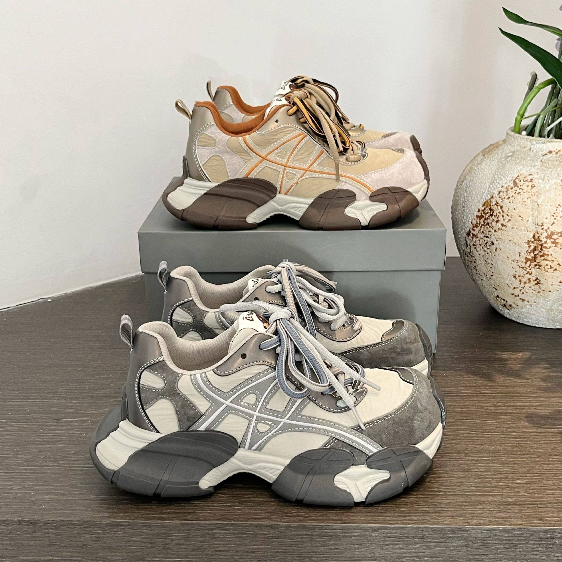 真皮八爪鱼厚底老爹鞋女2026春季新款轻便显脚小百搭休闲运动鞋潮,女鞋,时尚休闲鞋,淘宝优惠券,粉丝福利购,淘宝优惠卷