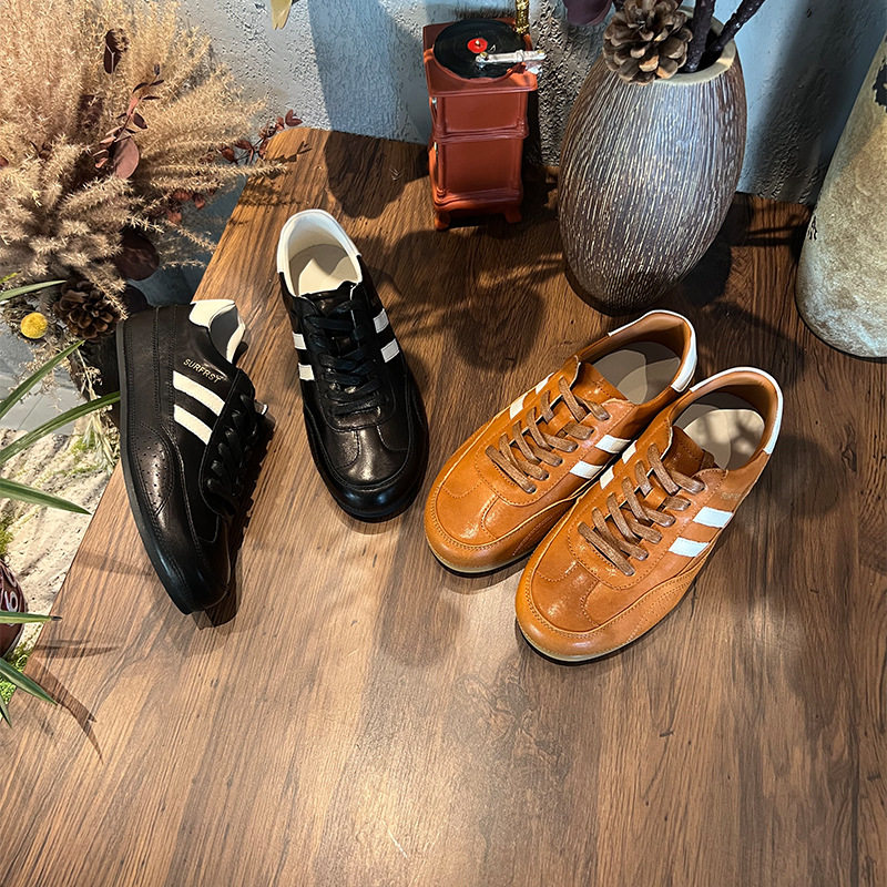 头层羊皮头层牛皮德训鞋2026春季新款平底运动阿甘鞋休闲百搭女鞋,女鞋,时尚休闲鞋,淘宝优惠券,粉丝福利购,淘宝优惠卷