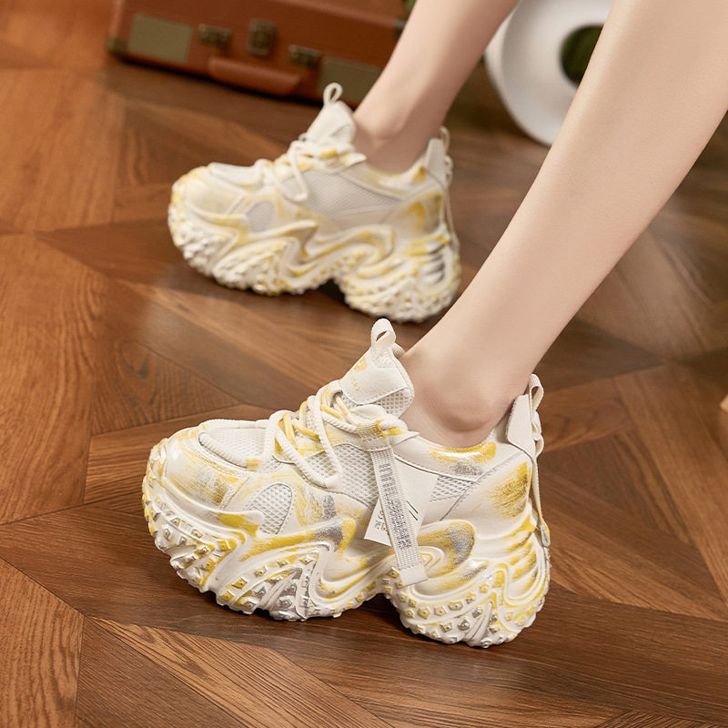 内增高老爹鞋女款2026春季新款擦色脏脏鞋百搭网面运动鞋厚底女鞋,女鞋,时尚休闲鞋,淘宝优惠券,粉丝福利购,淘宝优惠卷
