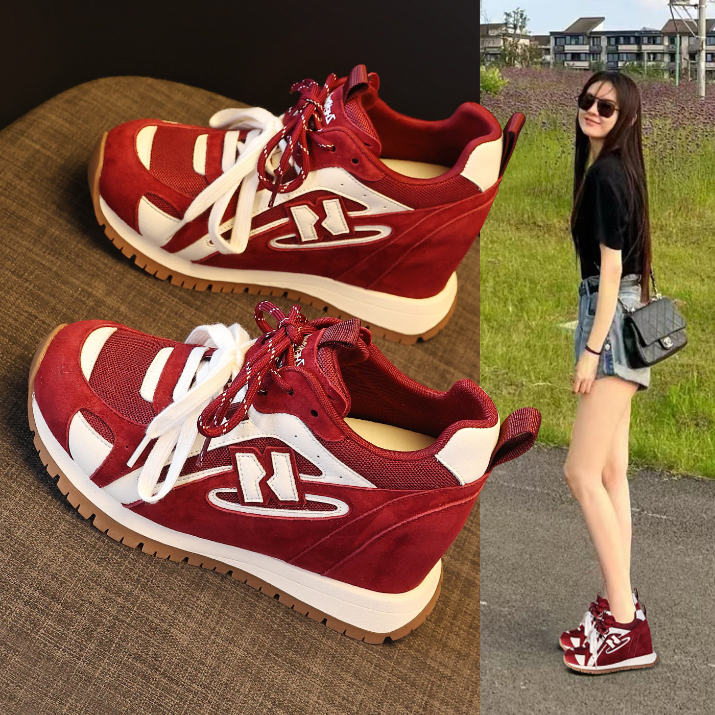 厚底内增高百搭阿甘鞋女2026春季新款松糕运动休闲潮鞋轻便透气潮,女鞋,时尚休闲鞋,淘宝优惠券,粉丝福利购,淘宝优惠卷