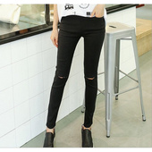 新品 破洞款 女装 2020夏装 大码 打底裤 显瘦铅笔小脚裤 厂家批发打底