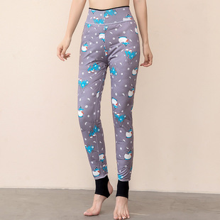 女 女外穿白鸭绒防风加绒加厚高腰保暖棉裤 严选大码 羽绒600打底裤