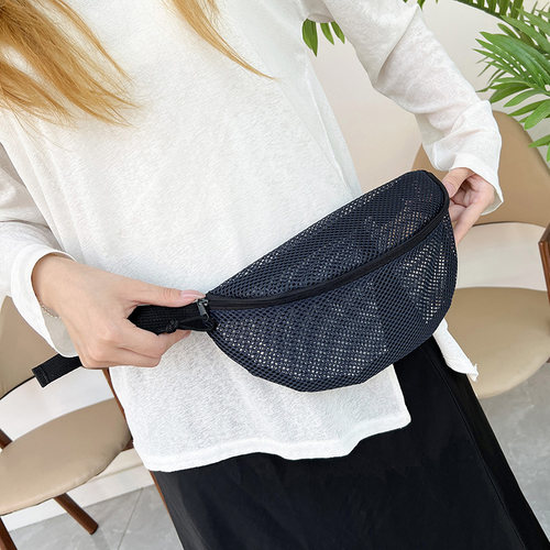 胸包时尚腰包大容量单肩包休闲斜挎包网布透气听力机收音机男挎包