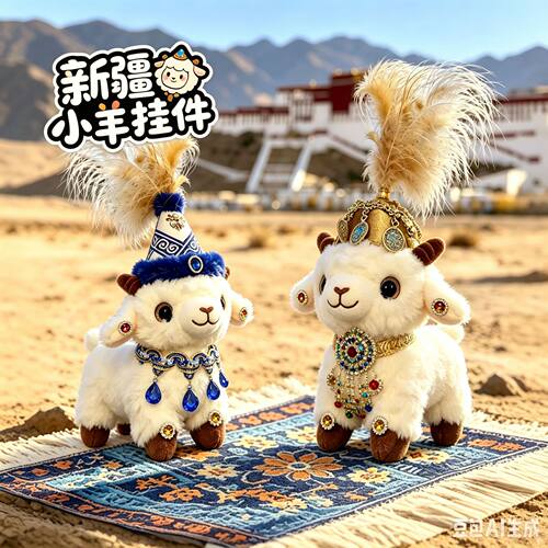 新疆小羊配饰帽子头饰新疆文创小羊帽子DIY玩偶民族风小羊纪念品