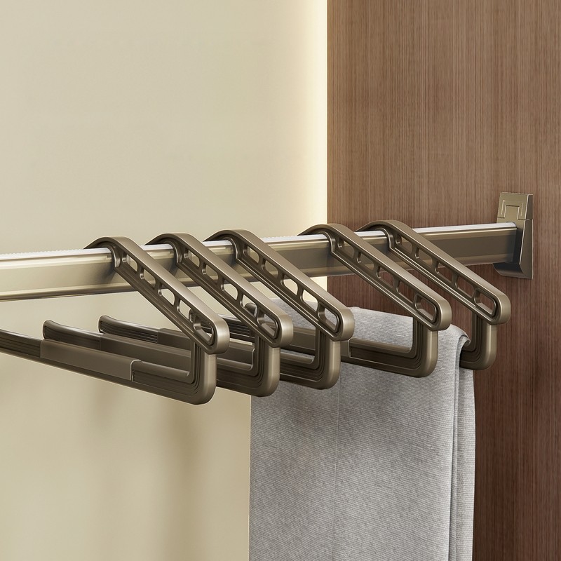 鹅型裤架裤裙挂钩皮纹防滑无痕家用衣柜内置柜内裤子专用收纳神器