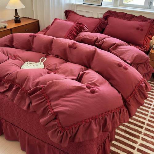 法式复古高端全棉床盖四件套