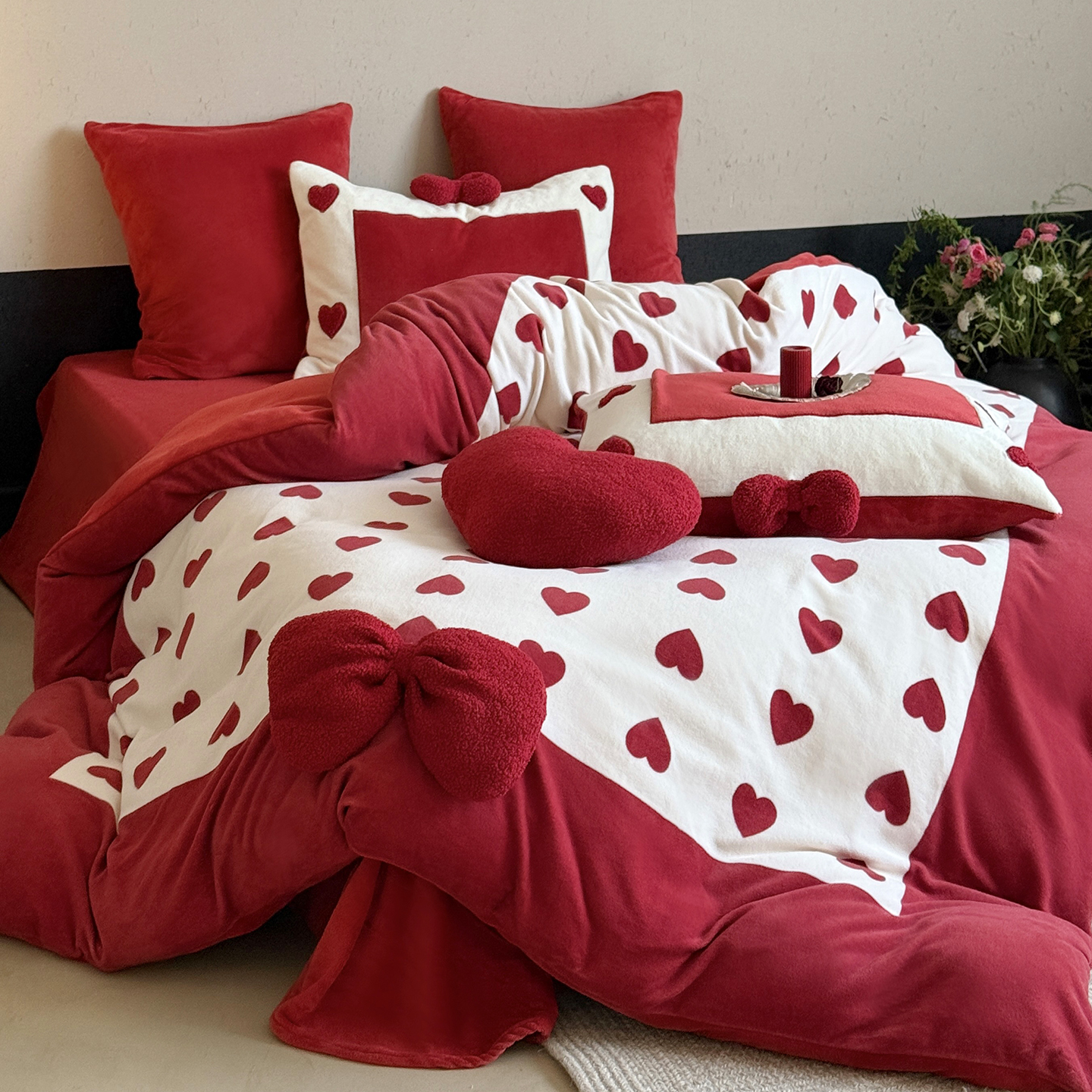 蝴蝶结床单式满心欢喜B类4件浪漫