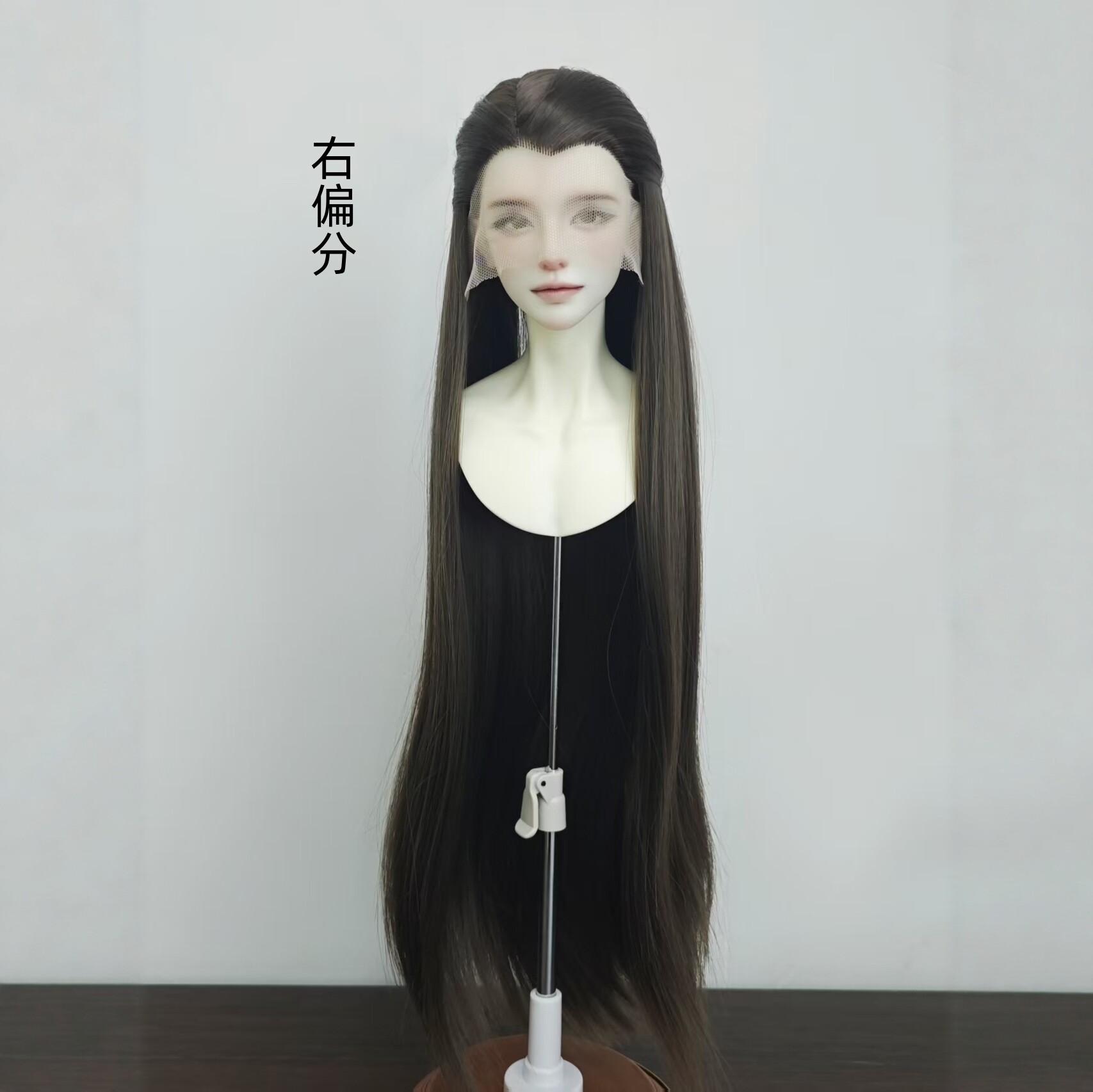 bjd 高温丝假发长发手钩美人尖 单尖 右偏分 3分小3分毛胚
