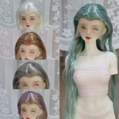 BJD.SD假发手勾单尖中分毛胚长款牛奶丝毛胚 三分 小三分