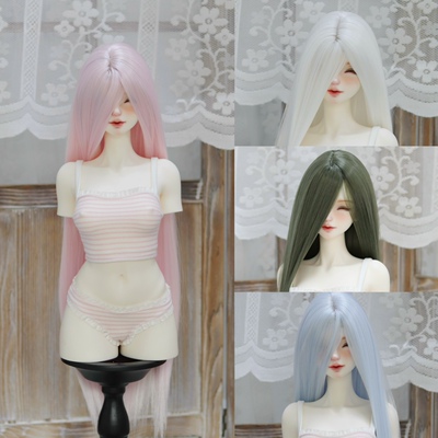 【包邮】BJD.SD哑光高温丝 头皮款毛胚长直发 可手改 三分小三分