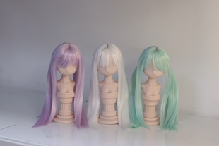 bjd.sd熊妹3分4分高马尾双马尾分缝毛胚假发 高温丝