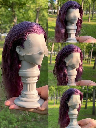 BJD SD手勾马海毛假发祁煜平尖 单尖三尖圆弧马海毛中分头皮毛胚