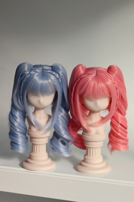 bjd假发3分DD/MDD/TF熊妹虎口夹双马尾二次元卷发