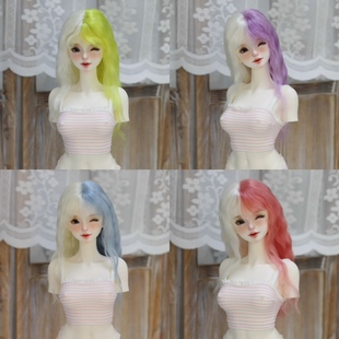 BJD.SD 3分.小三分. 4分马海毛仿真中分刘海毛胚长款手改毛假发