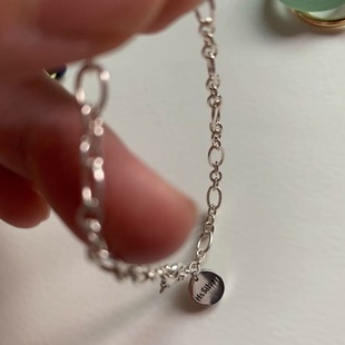 HS | 原创自制 925纯银链条小银圆牌简约手链