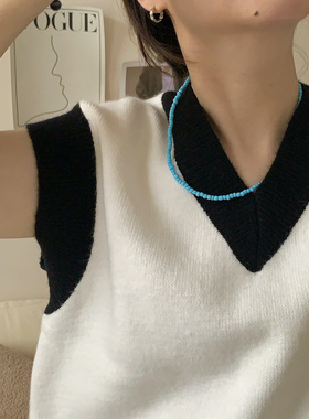 多色陶瓷珠叠项链四季可戴