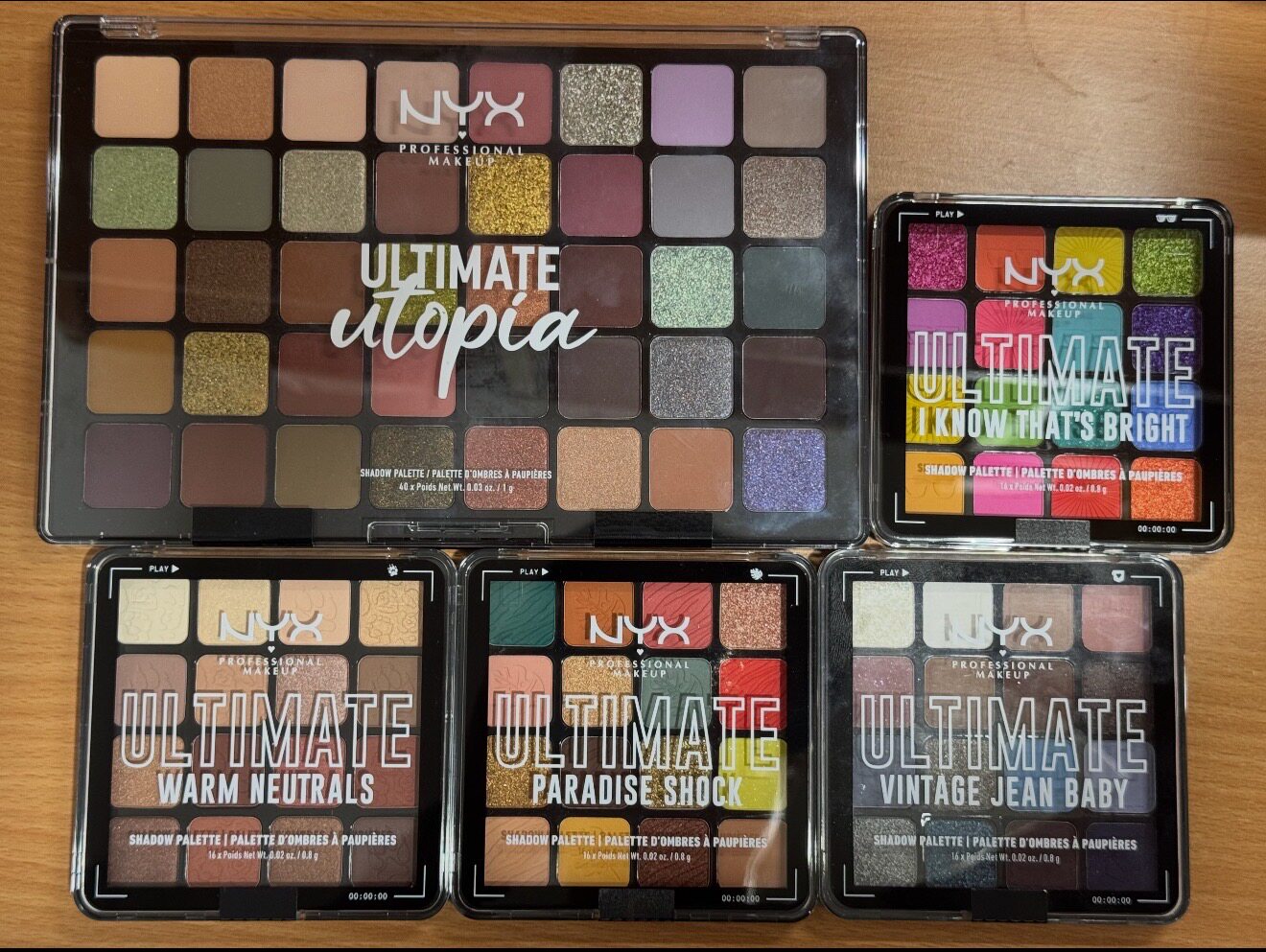 nyx逆色16色40色眼影盘原切牛仔盘大地盘乌托邦珠光哑光盒装