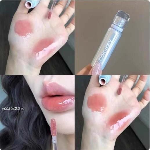 玻璃唇~Colorkey珂拉琪小冰钻唇漆 唇釉女玻璃唇透明不易沾杯显色