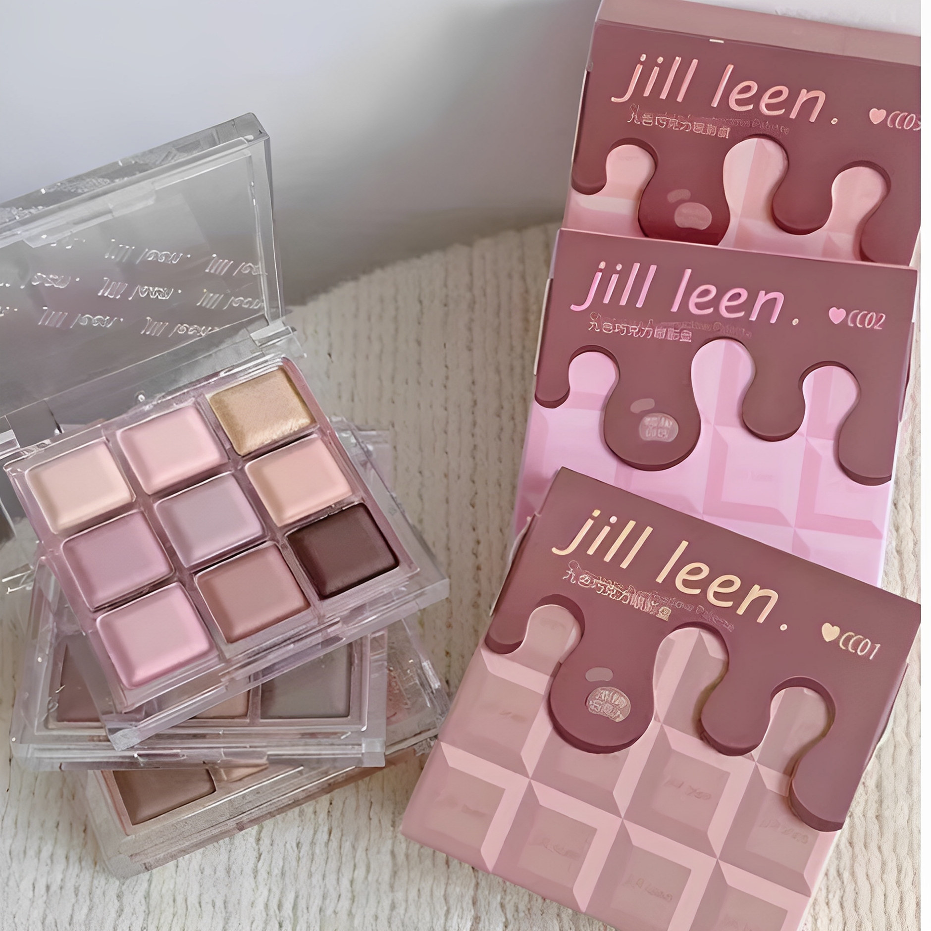 巧克力笨蛋盘 随便画画都巨美jill leen九色眼影盘低饱和白开水妆