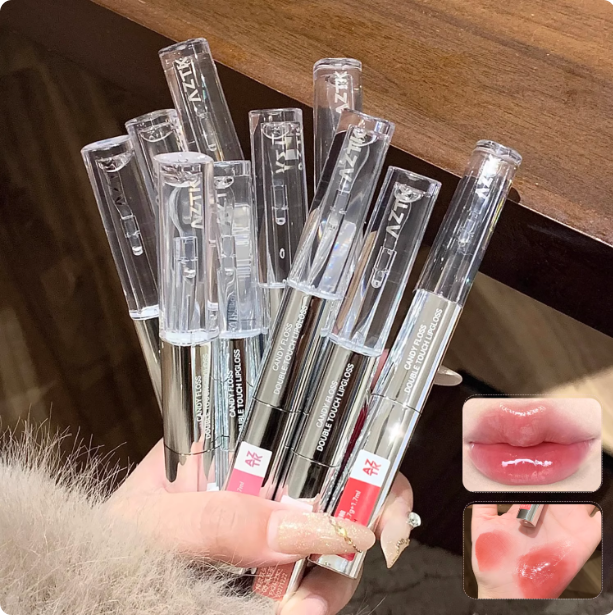 春夏的神！AZTK双头唇釉哑光口红07不沾杯02水光镜面唇蜜护唇唇彩