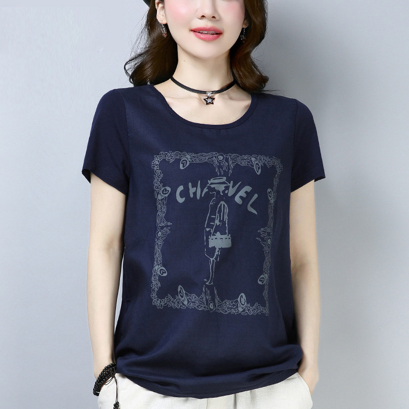 純棉短袖女2020年新款夏季短款T恤寬松印花體恤韓版圓領t桖上衣潮在類目 女裝/女士精品, T恤中 - 來自Buy2taobao.com提供專業的淘寶代購服務