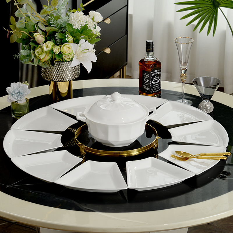 拼盘骨质瓷团圆扇形餐具