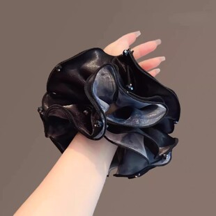 雾海大肠发圈女花苞丸子头扎头发皮筋头绳高级感晕染头花头饰发饰