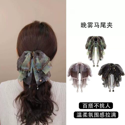 夏季优雅蝴蝶结鲨鱼夹