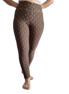 蒙牧王女士冬季新款驼绒加厚高腰花裤子保暖裤光面弹力柔软打底裤