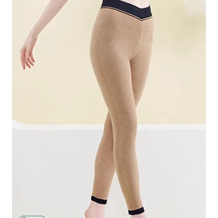 蒙牧王女士冬季哑光面中厚二层锦纶驼绒裤保暖裤修身显瘦打底棉裤