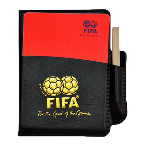 足球裁判装备 足球红黄牌 带皮套 足球红牌黄牌 记录表笔