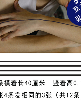 草本果汁射线直线纹身贴虾线定位线细线0.2粗40厘米长共发12条