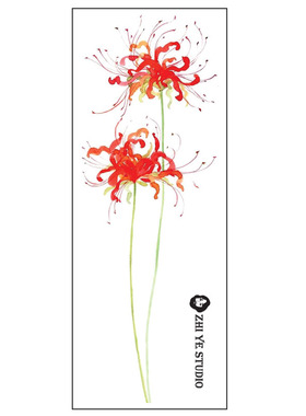 枝爷彼岸花纹身贴曼珠沙华无尽的爱情和思念少女红色花朵浪漫唯美