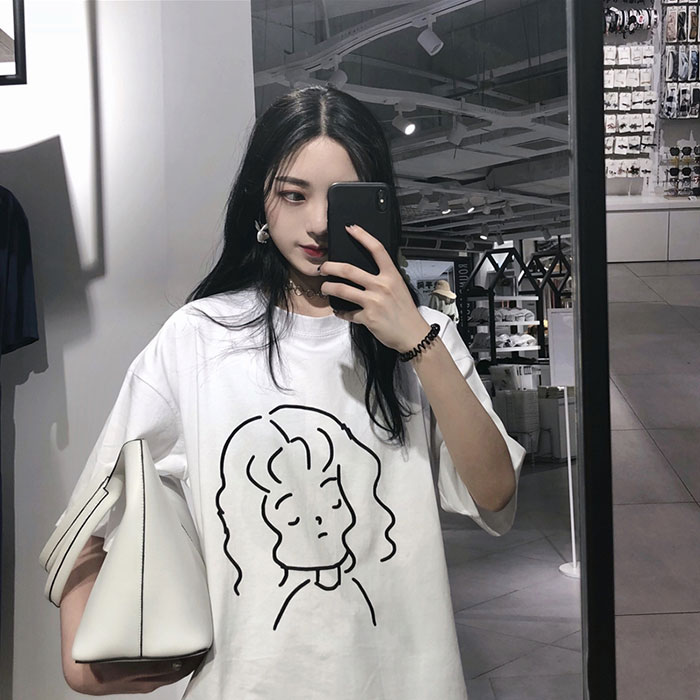 ÔªÆøÉÙÅ® Ïļ¾º«¹úulzzang¿íËɰٴîÔËÞÅ®º¢Ó¡»¨Å®Ñ§Éú¶ÌÐäTÐô³±