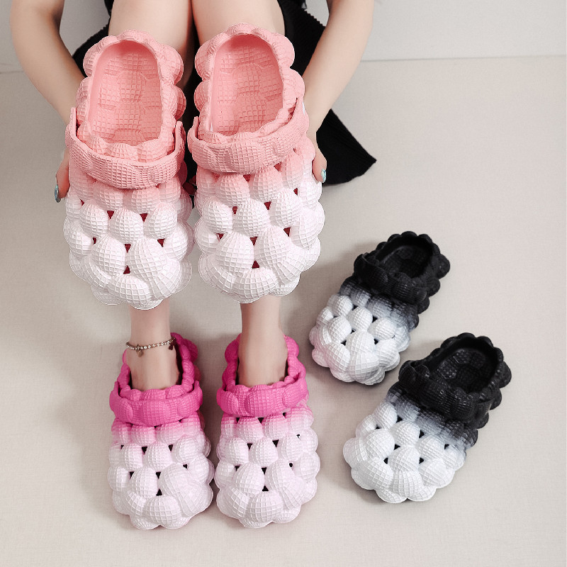 花生鞋夏季新款家居室内浴室情侣凉荔枝拖鞋女防滑软底时尚泡泡鞋