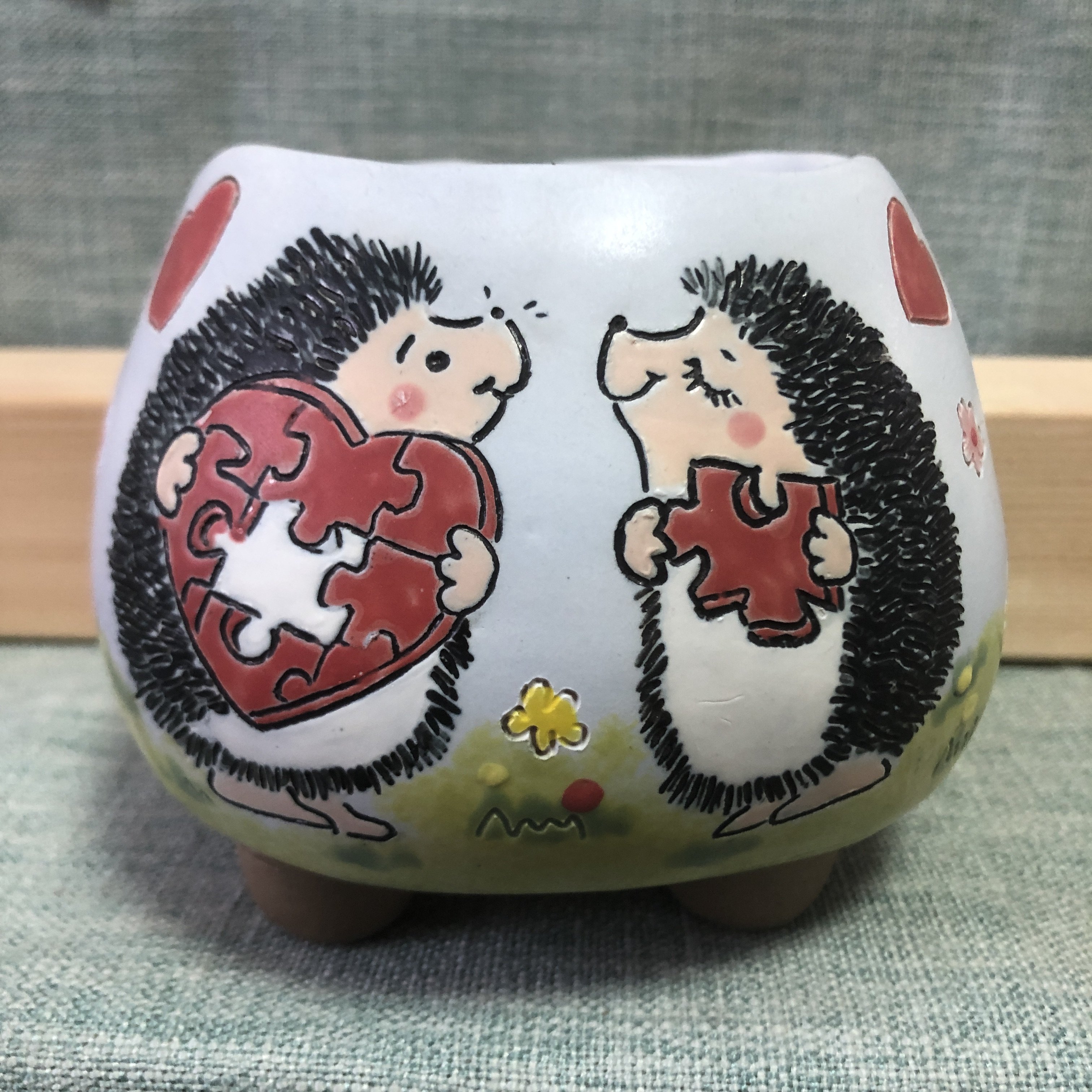 手绘多肉花盆釉烧陶瓷精工卡通网红可爱精美花盆