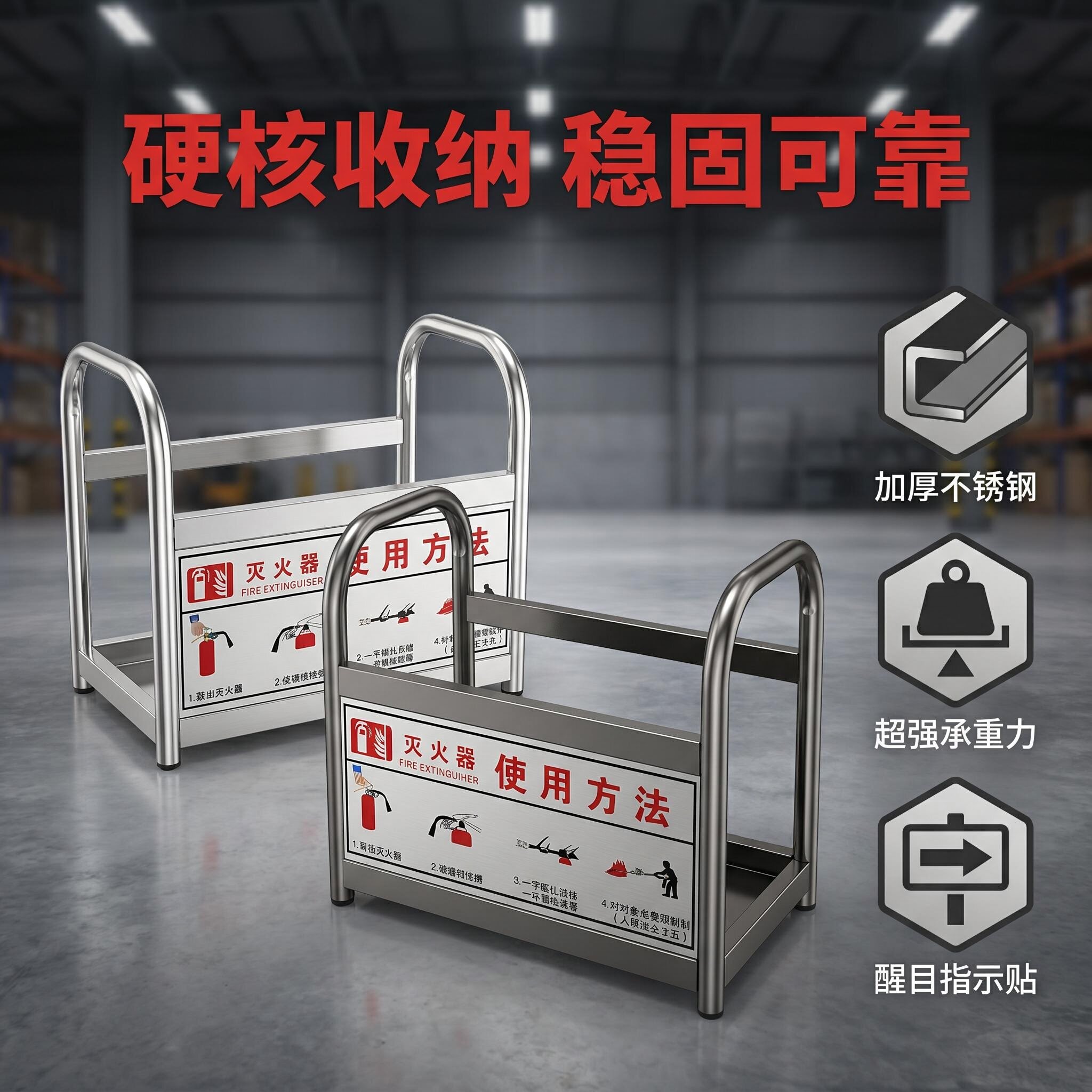 灭火器支架超市便利店不锈钢箱