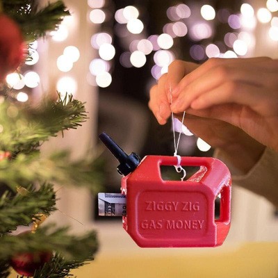 跨境Gas Can Ornament煤气罐装饰品2023圣诞树树脂汽油桶装饰挂件