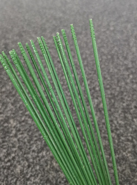 绿色仿真花花杆手工花丝网花材料铁丝玫瑰花枝单支花杆 2号花杆子