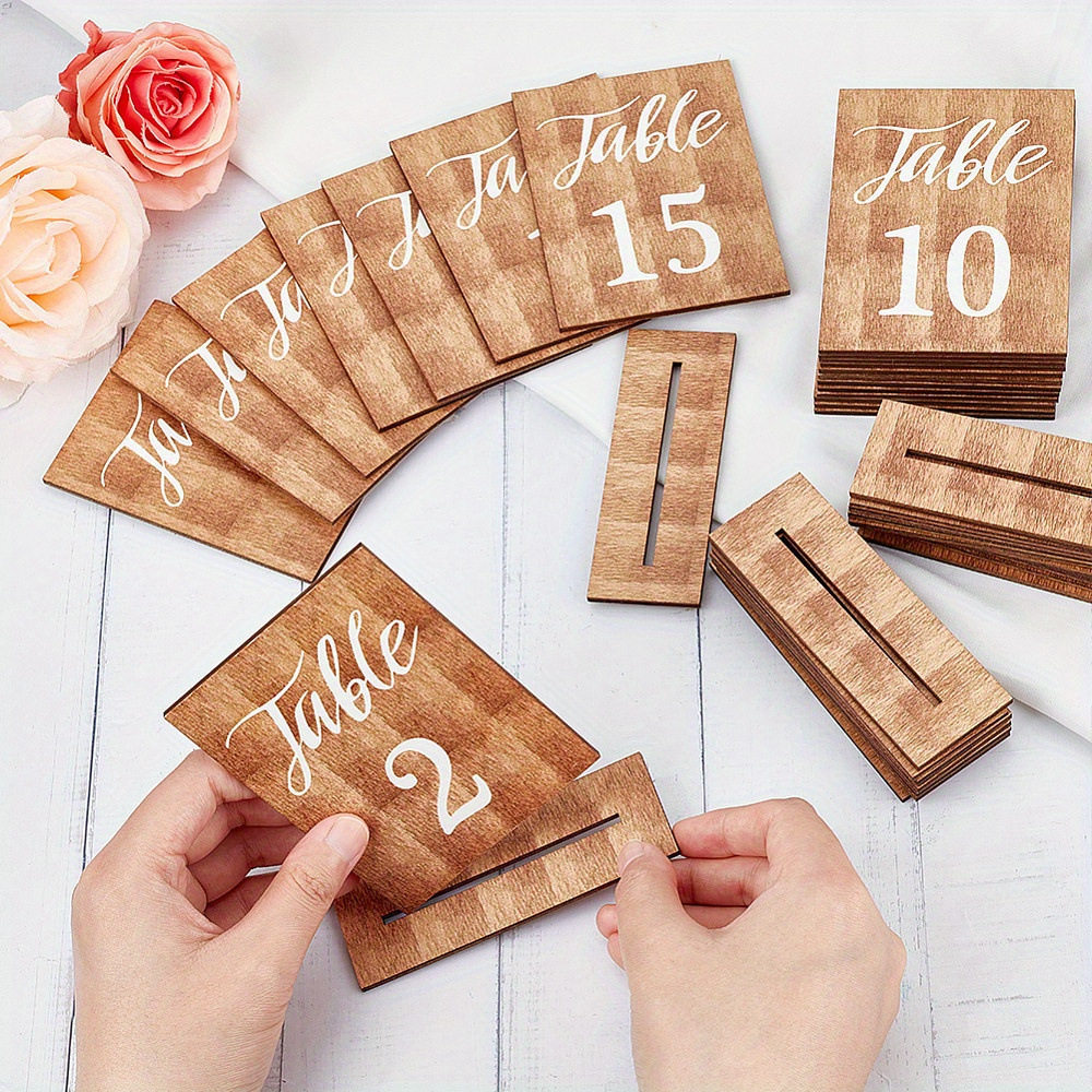 现货婚礼木桌桌号用于宴会木牌餐厅结婚派对纪念装饰木质数字号牌