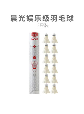 晨光羽毛球AST09311娱乐羽毛球12个装家庭娱乐入门级羽毛球