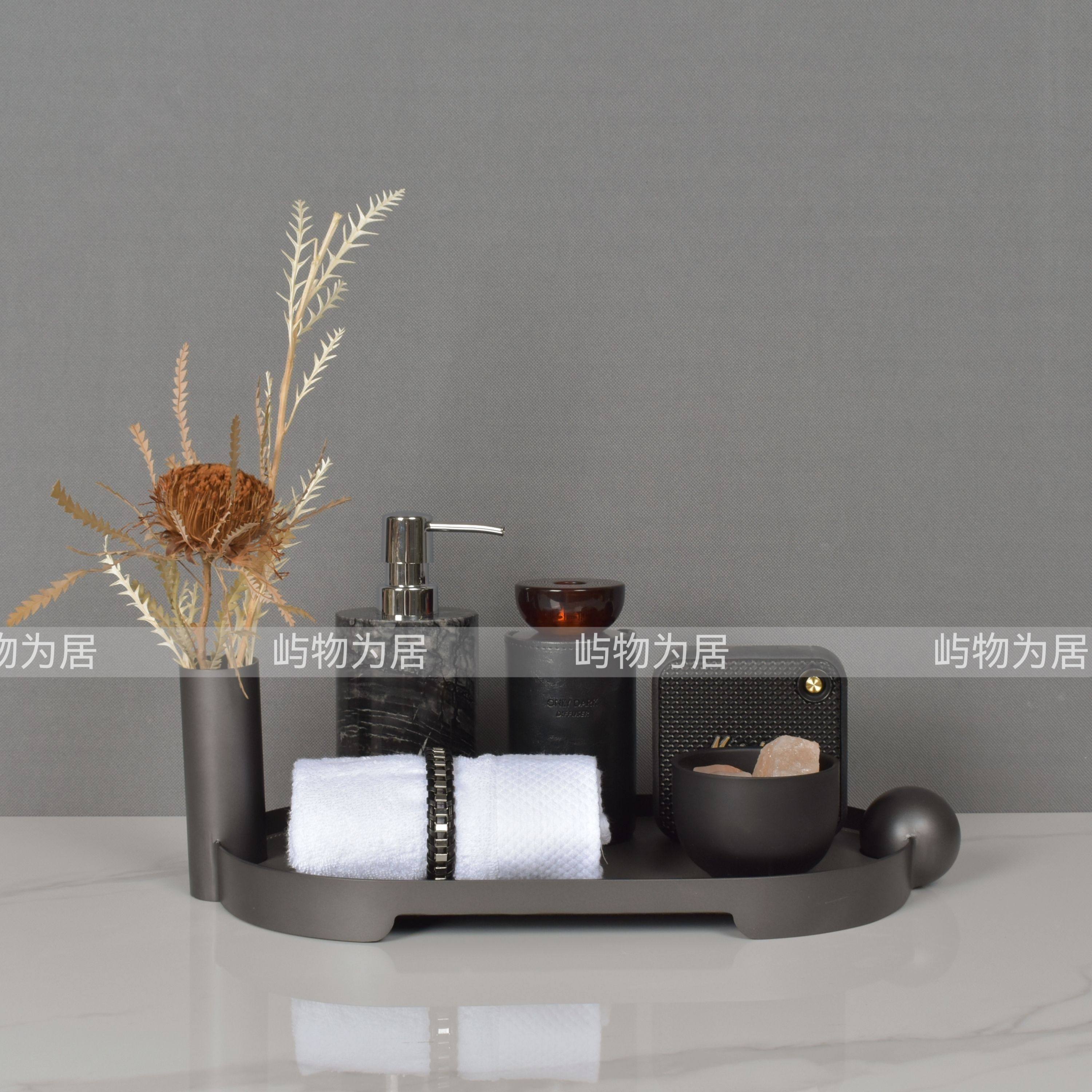 屿物为居 中古风老钱风样板间售楼处卫浴托盘洗漱用品卫生间组合