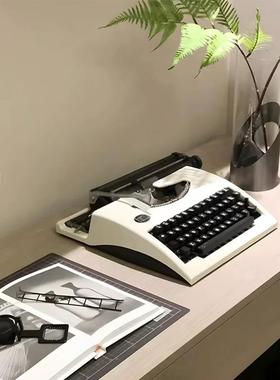 屿物为居 现代简约样板房书房书桌摆件复古打印机模型软装饰品组