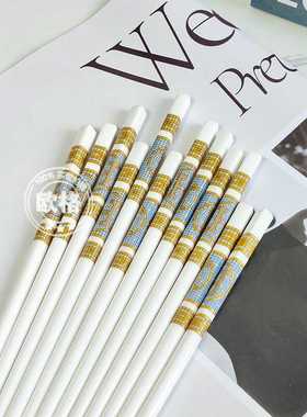 骨瓷筷子抗菌防霉防滑景德镇高档H标筷子家用陶瓷耐高温不变形