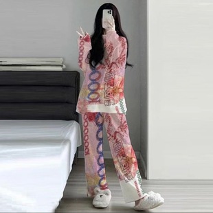 家居 睡觉外出套装 秋冬男女学生宿舍搞怪一百万睡衣情侣长袖 短袖