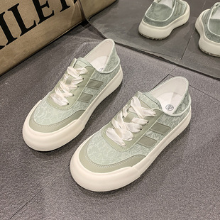 国风德训鞋女夏季新款半托克踩时尚休闲鞋子百搭帆布鞋