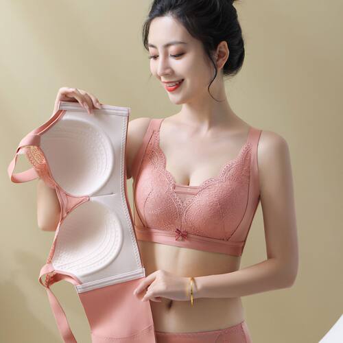 新款透气大码内衣女薄杯大胸显小胸罩调整型收副乳聚拢无钢圈文胸