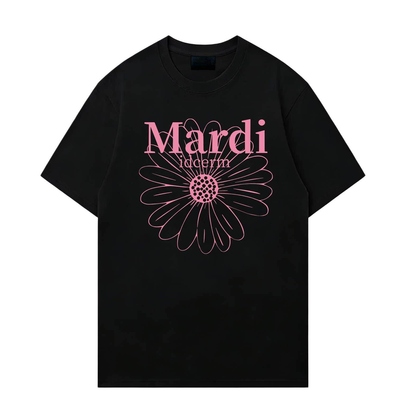 idcerem Mardi小雏菊印花女t恤夏季韩系圆领纯棉上衣女装休闲短袖