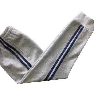 秋冬全棉灰色双杠运动裤